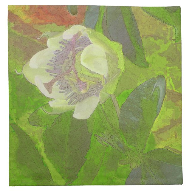 Floral Rhapsody in Green Cloth Napkin (Front)