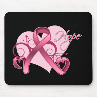 Floral Ribbon Hope - Breast Cancer Mouse Pad