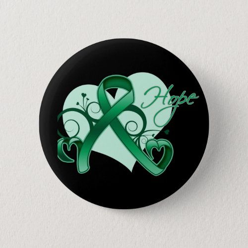 Floral Ribbon Hope _ Liver Cancer Button