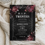 Floral Rip 20s 30th Birthday Death To My Youth Invitation at Zazzle