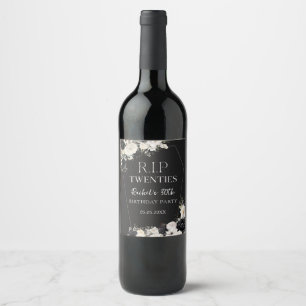 Floral Rip 20s 30th Birthday Party Wine Label