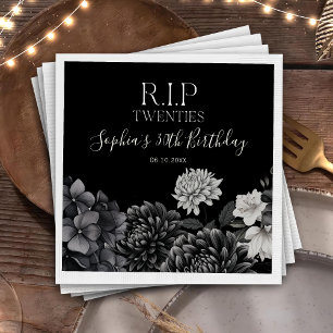 Floral Rip Twenties 30th Birthday Party Napkins