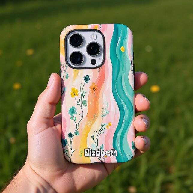 Floral River and Waves Iphone Case (Creator Uploaded)