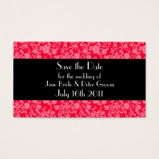 Customizable Floral Rococo Wedding, save the date mini card Business Cards
