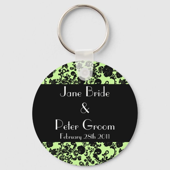 Floral Rococo Wedding, souvenir keychain (Front)