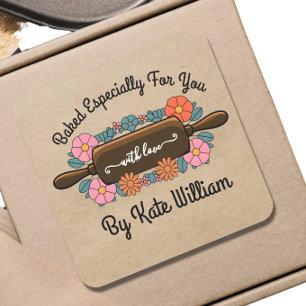 Floral rolling pin Baked by YOU Gift Tags