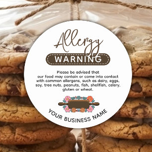 Floral Rolling pin Food saftey label