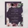 Floral Romance All In One | Plum Wedding Invitation