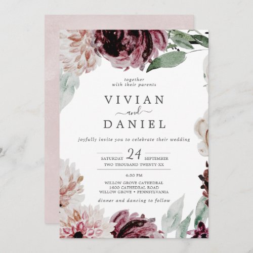 Floral Romance Casual Wedding Invitation