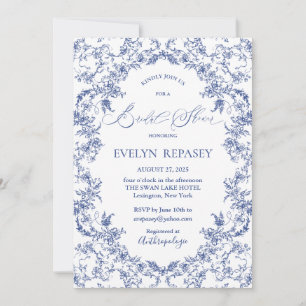 Floral Romance Chinoiserie Porcelain Bridal Shower Invitation