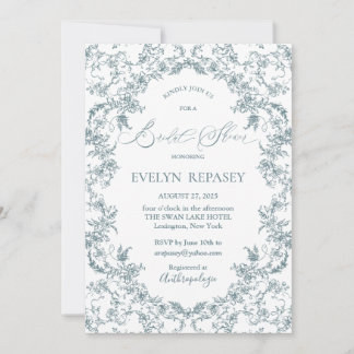 Floral Romance Chinoiserie Vintage Bridal Shower Invitation