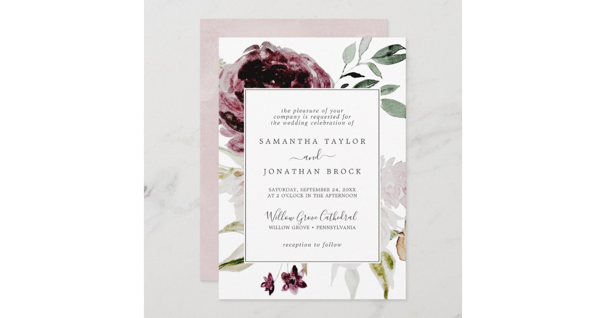 Floral Romance Formal Wedding Invitation | Zazzle