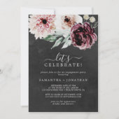 Floral Romance | Gray Let's Celebrate Invitation (Front)