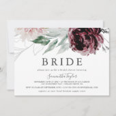Floral Romance Horizontal Bride Bridal Shower Invitation (Front)