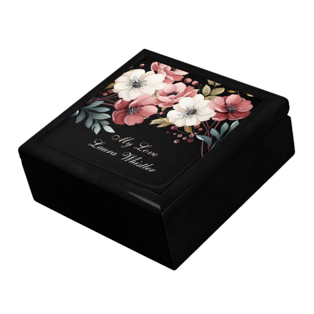 Floral Romance Personalized Keepsake Box (Side)