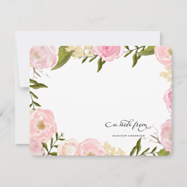 FLORAL ROMANCE Personalized Notecard (Front)