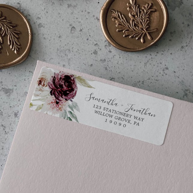 Floral Romance Return Address Label (Creator Uploaded)