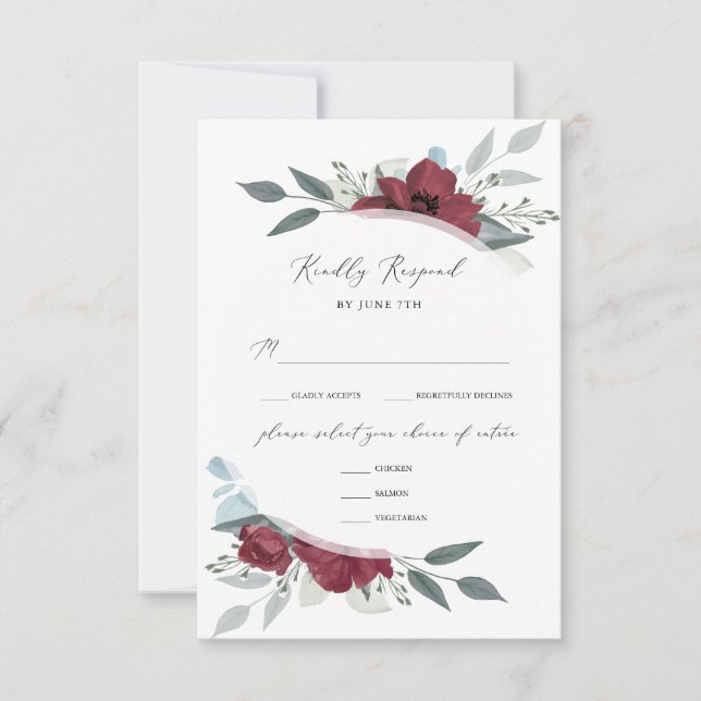 Floral Romance RSVP Card (Front)