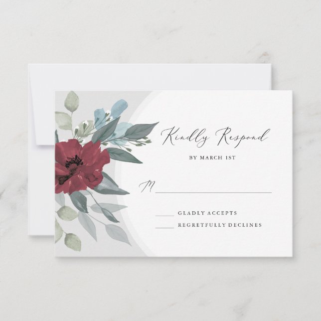 Floral Romance RSVP Card (Front)