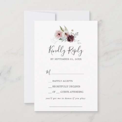 Floral Romance Song Request RSVP Card