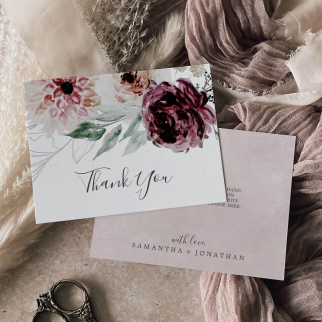 Floral Romance Thank You Card