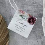 Floral Romance Thank You Favor Tags<br><div class="desc">These floral romance thank you favor tags are perfect for an elegant wedding. The modern rustic boho design features romantic watercolor flowers in soft tones of burgundy, mauve, blush pink and cream white with green leaves. Customize these tags with your names and date. Change the wording to suit any event....</div>