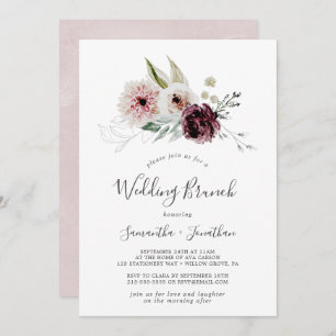 Floral Romance Wedding Brunch Invitation