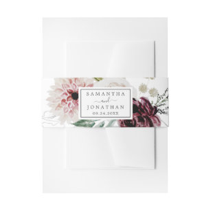 Floral Romance Wedding Invitation Belly Band