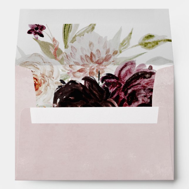 Floral Romance Wedding Invitation Envelope (Back (Bottom))