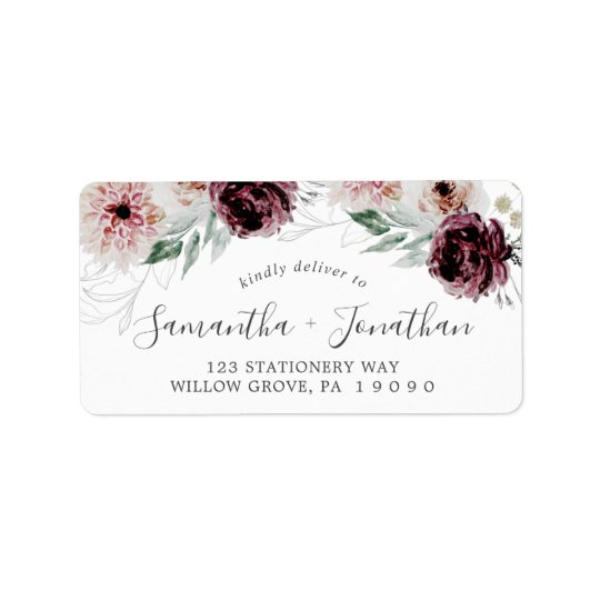 Floral Romance Wedding RSVP Address Labels