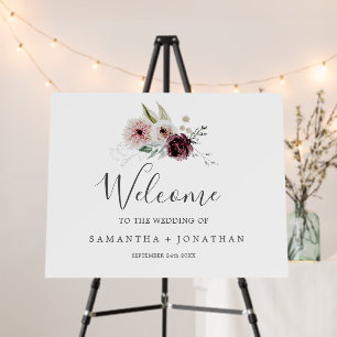 Floral Romance Wedding Welcome Foam Board