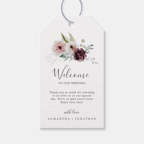 Floral Romance Wedding Welcome Gift Tags