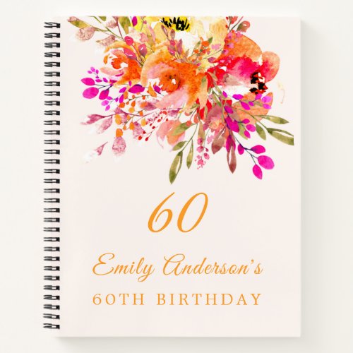 Floral Romantic 60th Birthday Guest Book