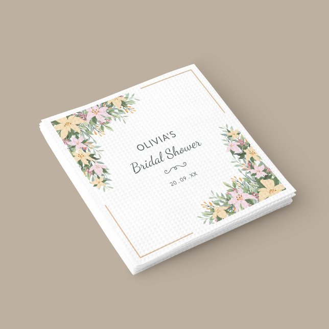 Floral Romantic Bridal Shower Napkin (Creator Uploaded)