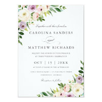 Floral Romantic Modern Elegant Wedding Invitation