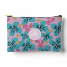 Floral romantic monogram pink pretty Cut Sew Bag