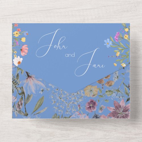 Floral Romantic Personalized photo save the date All In One Invitation
