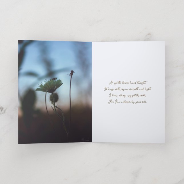 Floral Romantic Poem – Botanical Fantasy Thank You Foil Holiday Card (Inside Laydown)