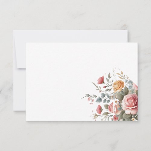 floral romantic thanks thank you card