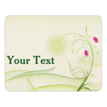 Floral Room Sign, "Your Text"