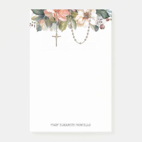 Floral Rosary Religious Catholic Prayer  Post_it Notes