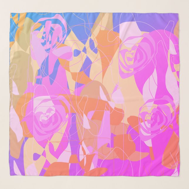 Floral rose and pink scarf (Front)