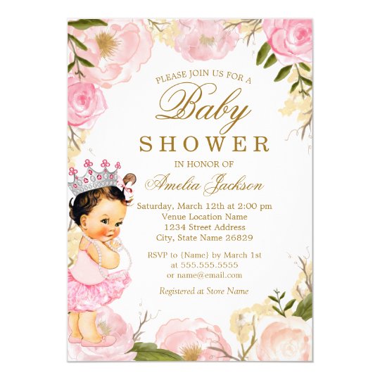 Floral Rose Baby Princess It S A Girl Baby Shower Invitation Floral Rose Baby Princess It S A Girl Baby Shower Invitation