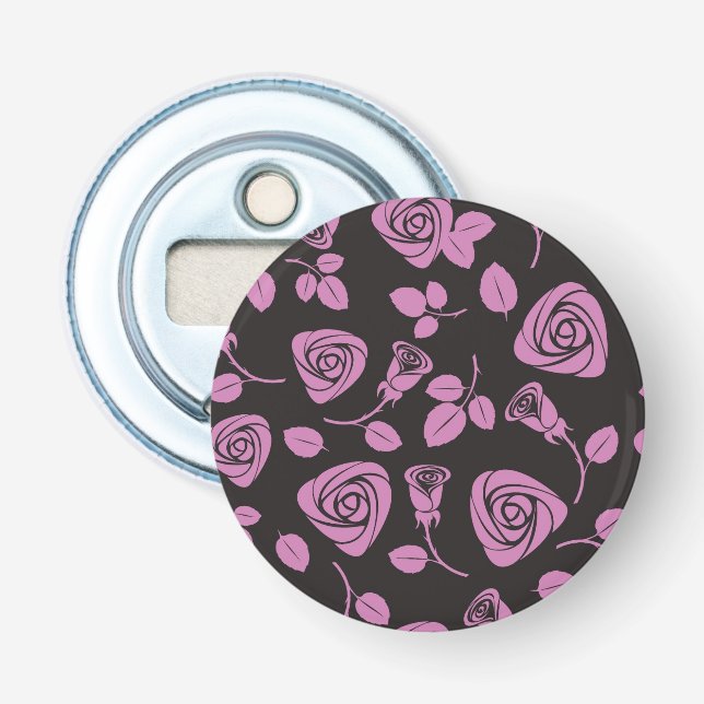 Floral Rose Background Bottle Opener (Front)