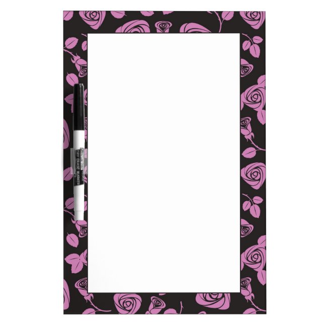 Floral Rose Background Dry Erase Board (Front)