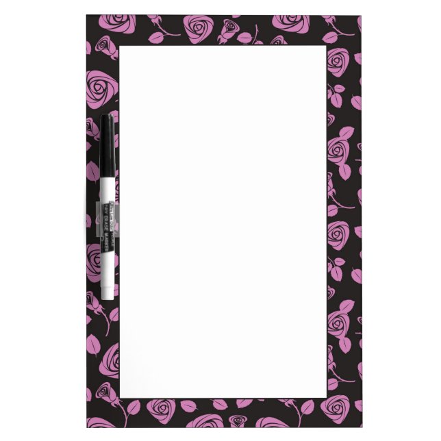 Floral Rose Background Dry-Erase Board (Front)