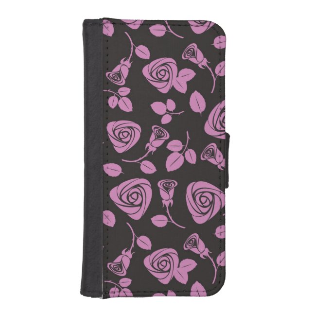 Floral Rose Background iPhone Wallet Case (Front)