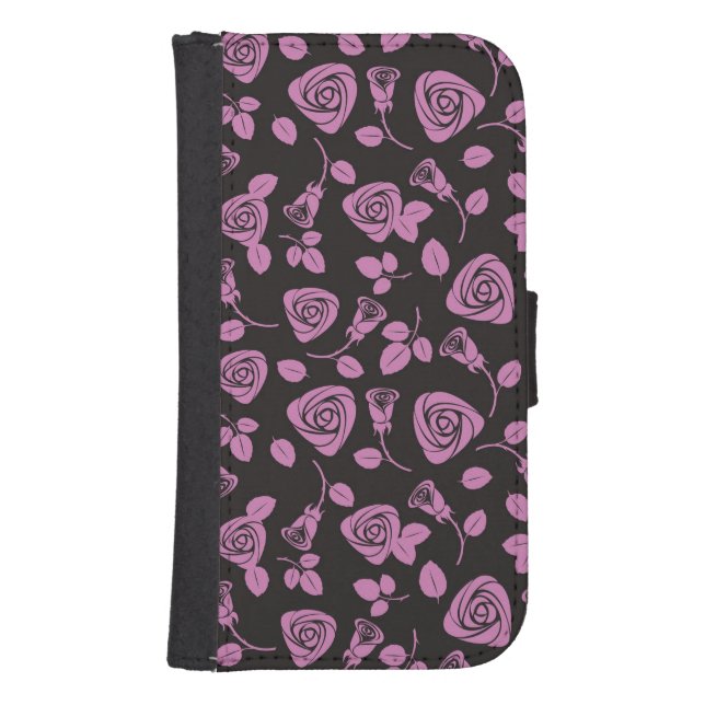 Floral Rose Background Samsung Galaxy Wallet Case (Front)