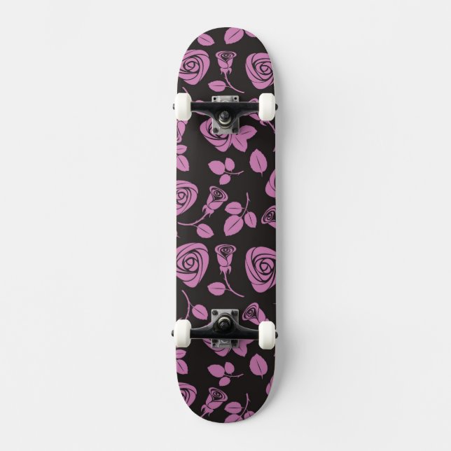 Floral Rose Background Skateboard Deck (Front)