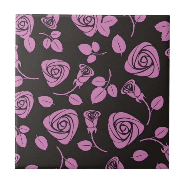 Floral Rose Background Tile (Front)